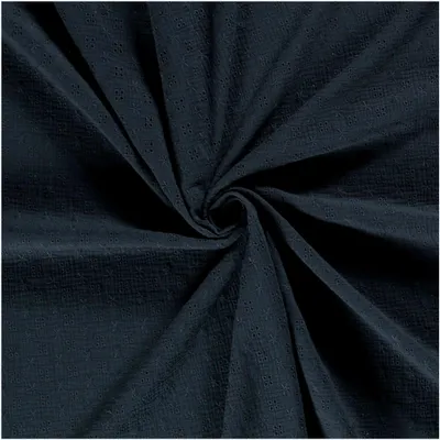 Musselin-Stoff gestickte Blumen ab 50x130cm uni OEKO-Tex Double Gauze Windeltuch Mulltuch marine