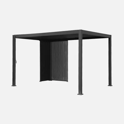 Immagine prodotto di Pergola bioclimatica 3x4m in alluminio + 1 persiana 1m + 1 persiana 1.3m, Antracite