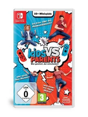 The image is a product shot of a Nintendo Switch game case with a colorful, illustrative design featuring cartoon-like characters and game title.