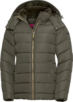 Produktbild von Belmina Damen Steppjacke mit Fellkapuze, Figurfreundlich und windabweisend