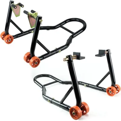 Produktbild von Motorradständer Set VORNE + HINTEN Motorrad Montageständer | L-Form und V-Typ | Für Alle Motorradtypen, Stabil und Robuste Konstruktion, Einfaches Anheben und Wartung