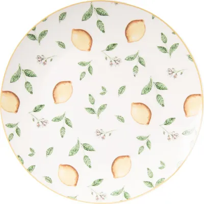 Obrázek produktu pro Clayre & Eef Snídaňový talíř Ø 20 cm Bílý porcelán Citrony