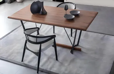 Zdjęcie produktu dla Stół do jadalni Stół do jadalni drewniany brązowy 180 cm