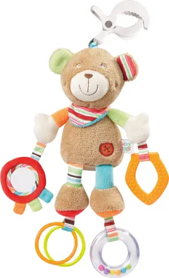 Image de Fehn Teddy - Jouet d'éveil pour poussette, lit et siège bébé - Jouet anneau de dentition pour bébés et enfants de 0+ mois