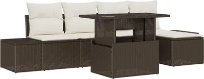 Produktbild von vidaXL Gartensofa-set 6 stk. Braun Poly-Rattan