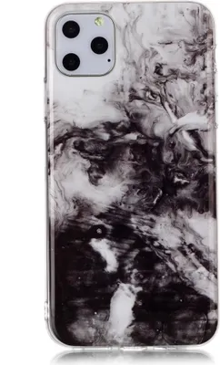 Produktbild von Mobigear Marble iPhone 11 Pro Hülle Flexibles TPU Backcover - Schwarz / Weiß