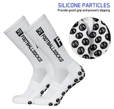 Produktbild von FS Fußballsocken, rund, Silikon, rutschfest, hoch elastisch, weich, 6 Paar, für Laufen, professionelle Wettkämpfe, Training