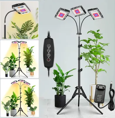 Produktbild von Groß Pflanzenlampe LED mit Ständer Vollspektrum Höhenverstellbar Pflanzenlicht für Zimmerpflanzen 3000LM Wachstumslampe für Blumen Gemüse Daisy Chain Funktion 6 Lichtstärken