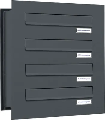 Produktbild von 4er Briefkastenanlage für Mauerdurchwurf RAL 7016 Anthrazit