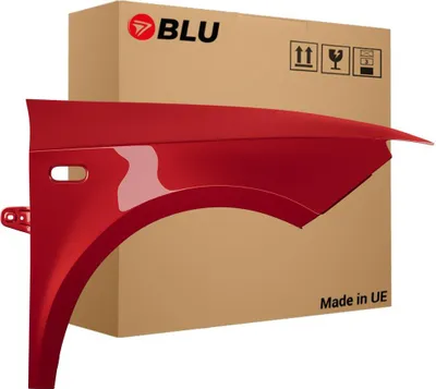 Immagine prodotto di BLU Parafango compatibile con Seat Ibiza (6J - IV 4. Generation) LS3X Destra Rot Rot Rumbi | 2008-2017 | Anteriore | Verniciato | Pronto per il montaggio | Zincato