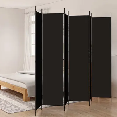Produktbild von vidaXL 6-tlg. Paravent Schwarz 300x220 cm Stoff