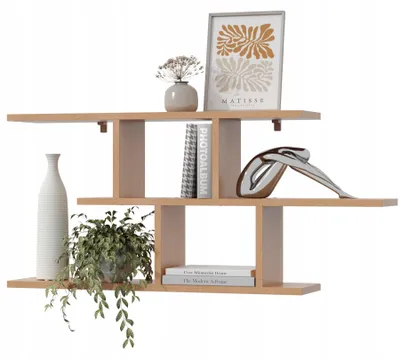 Produktbild von Wandregal Buche 100cm – Hängeregal aus MDF – Bücherregal für Wohnzimmer, Schlafzimmer, Küche