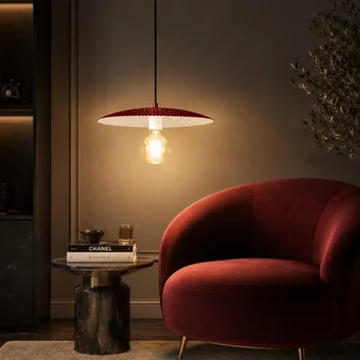 Produktbild von Opviq, Moderne Pendelleuchte, Burgunder, Metall, E27, Ø39 cm | 100% Qualität