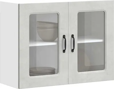 Immagine prodotto di vidaXL Pensile da cucina con anta in vetro Kalmar cemento grigio materiale legno