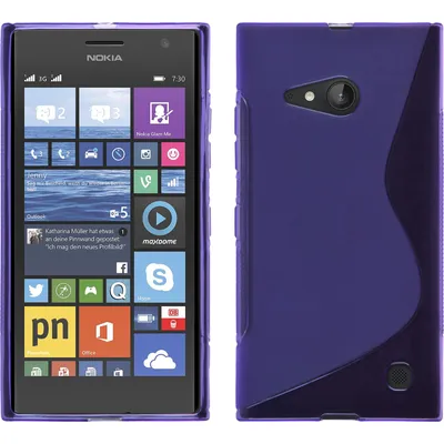 Produktbild von PhoneNatic Case kompatibel mit Nokia Lumia 730 - lila Silikon Hülle S-Style + 2 Schutzfolien