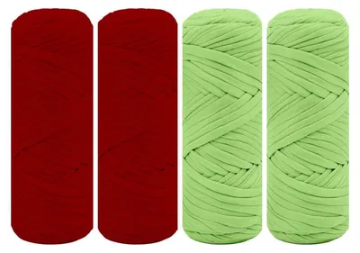 Produktbild von T-Shirt Garn 800g 4er Pack (je 200g/75m) Polyester zum Häkeln & Stricken