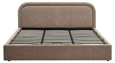 Produktbild von Bett mit Bettkasten 180 x 200 cm - Bouclé-Stoff - Taupe FIDOZIA