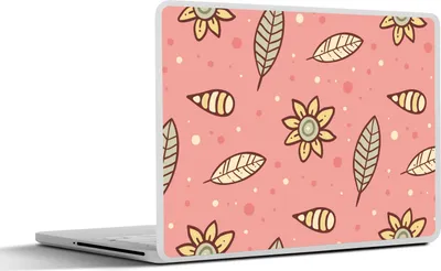 Produktbild von MuchoWow® Laptop Aufkleber Sticker Cover Muster - Blumen - Blätter - Mädchen - Kinder - Kinder 32.5x23.5 cm - Sticker für Laptop - Selbstklebend