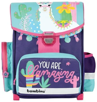 Produktbild von BAMBINO Schulranzen Schulrucksack Schultasche LAMA leicht bunt Kinder Mädchen