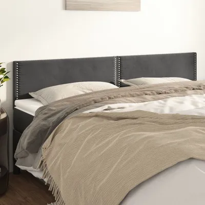 Produktbild von The Living Store Kopfteile 2 Stk. Dunkelgrau 80x5x78/88 cm Samt