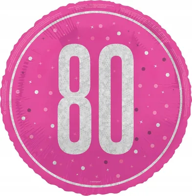 Produktbild von Rosa glänzender Folienballon zum 80. Geburtstag, Geschenk, Party-Dekoration, 45 cm