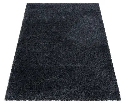 Produktbild von Villa Möbel Fluina Wohnzimmer-Teppich, Hochflor-Teppich, Shaggy, Einfarbig, Farbe:Grau, Grösse:280x370 cm