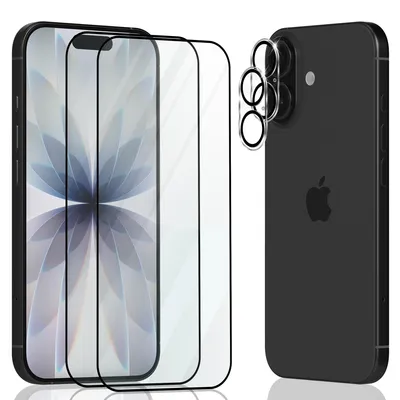 Produktbild von 2-Pack iPhone 17 Displayschutzfolie & 2-Pack Kameraschutz - Gehärtetes Glas 9H - Super Qualität 3D