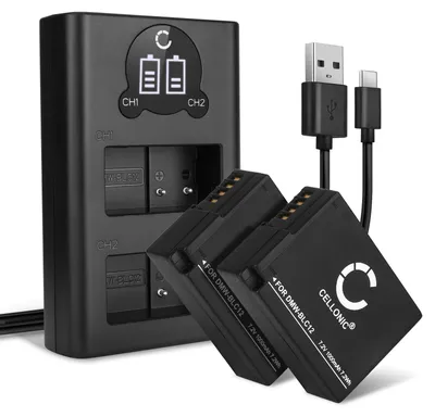 Image de CELLONIC 2x Batterie pour Appareil photo Compatible avec Panasonic Lumix DMC-FZ1000, Lumix DMC-FZ300, Lumix DMC-FZ2000, DMW-BLC12 - (1000mAh, 7.4V) + Chargeur Double