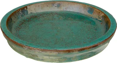 Produktbild von Dehner Blumentopf-Untersetzer, rund, Ø ca. 31 cm, Keramik, glasiert, grün