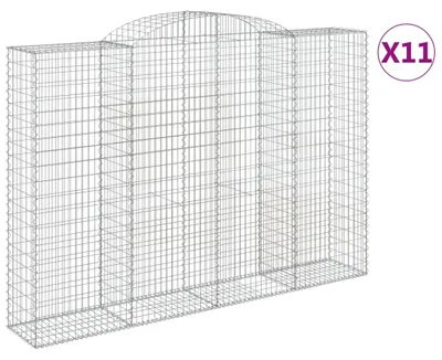 Produktbild von vidaXL Gabionen mit Hochbogen 11 Stk 300x50x200/220cm Verzinktes Eisen