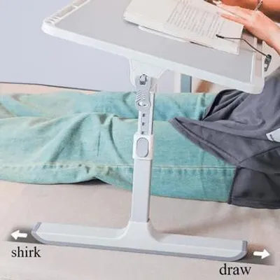 Produktbild von Laptop-Betttisch - Laptoptisch für Bett/Sofa - Faltbar - Höhen- & neigungsverstellbar - Mit Schublade - Tragbar - Grau