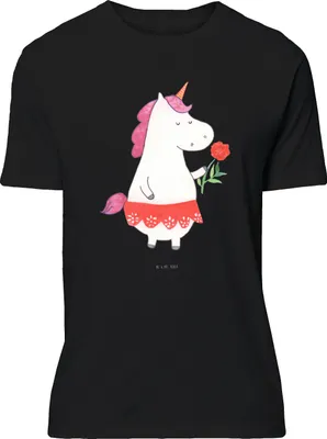 Produktbild von Mr. & Mrs. Panda T-Shirt Einhorn Dame - Schwarz - Geschenk, oberteil, Statement-Shirt, Tshirt, Unicorn, Einhörner, Trennung, S, Bachelor, Shirt, Frau