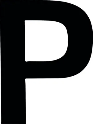 Produktbild von Klebebuchstabe "P" schwarz 35 mm