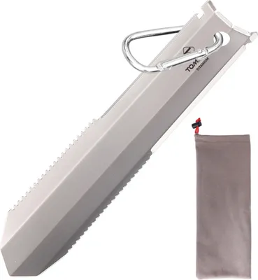 Produktbild von TOMSHOO Titanium Garden Handgezahnte Schaufel Outdoor Camping Wandern Backpacking Kelle mit Clip