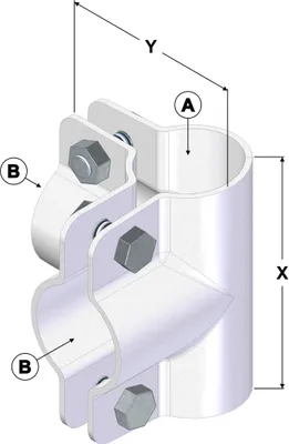 Produktbild von Eckschelle 90°, A 1 1/2" (48,3 mm) x B 1 1/2" (48,3 mm)