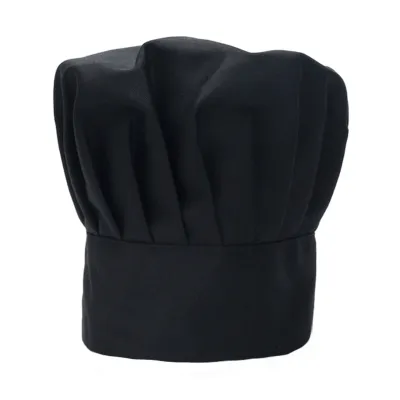 Produktbild von Kochmütze für Küche, Catering, Arbeit, Herren und Damen, einfarbig, weiß, Kochmütze, Anti-Haarausfall, Backen, Kochen, Kostüm, Mütze, Schwarz