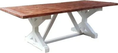 Produktbild von Casa Padrino Shabby Chic Esstisch Weiß Antik Stil / Holzfarben 240 x 100 cm - Landhaus Stil Tisch - Pinien Holz