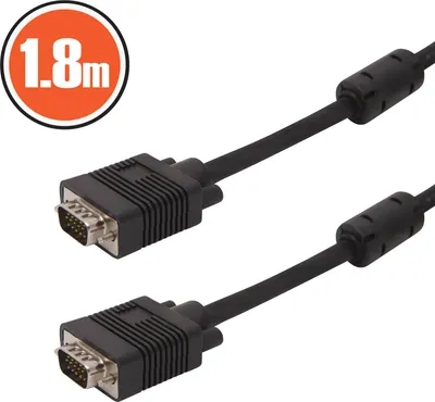 Produktbild von VGA-Kabel 1,8 m - D-SUB-Monitorkabel - 15-poliger Stecker (männlich-männlich) - Schwarz [20191]