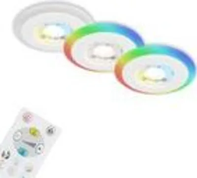 Produktbild von LED Einbauleuchten CCT RGB-Lichtring Fernbedienung dimmbar IP44 weiß Briloner