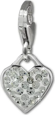 Produktbild von SilberDream weiß Charm Herz Zirkonia Damen 925 Silber Charmsanhänger GSC581W
