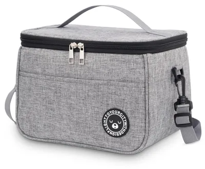 Immagine prodotto di Borsa termica da 9 litri, grigia, impermeabile, isolata, pieghevole e portatile, ideale per il lavoro, i viaggi e i picnic