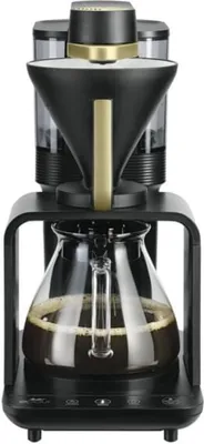Zdjęcie produktu dla Melitta 1024-12, Przelewowy ekspres do kawy, Ziarna kawy, Wbudowany młynek, 1515 W, Czarny, Złoto