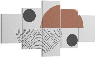 Produktbild von Bild auf Leinwand - Leinwandbild - 5 Teile - Abstraktion Figuren Geometrisch - 125x70cm - Wand Bild - Wanddeko - Wandbilder - Leinwanddruck - Bilder - Wanddekoration - Leinwand bilder - EA125x70-4153