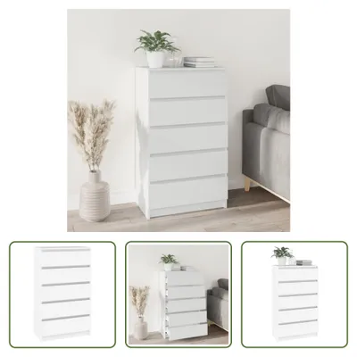 Image de The Living Store Armoire à tiroirs Blanc 60x36x103 cm Bois composite