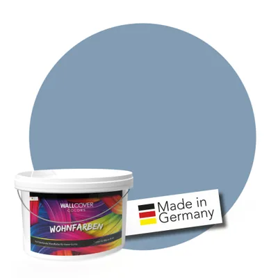 Produktbild von WALLCOVER Wandfarbe Blau Grau Arctic Mist Hochdeckend Klasse 1 Matt 5L für 40 m²