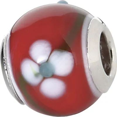 Produktbild von CEM Beads Glaskugel rot Glasbeads 925/-Silber CD736