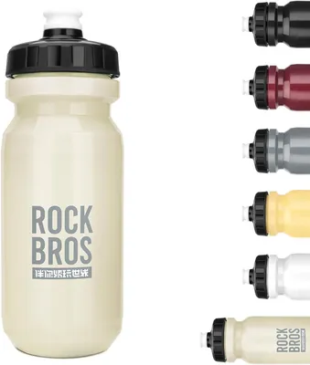 Obrázok produktu pre ROCKBROS Cyklistická fľaša na vodu 600 ml Športová fľaša Nepriepustná fľaša Cyklistická fľaša na vodu pre bicykel, kempovanie, posilňovňu, turistiku Béžová