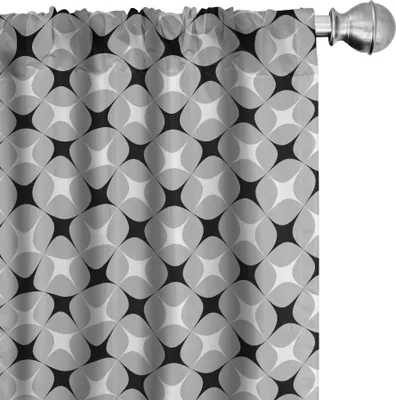 Produktbild von ABAKUHAUS Geometrisch Vorhänge, Gardinen, Zeitgenössische abstrakte Formen mit Innen Diamant-Formen, 2 Stück 75 x 245 cm, Pale Grau Koksgraue