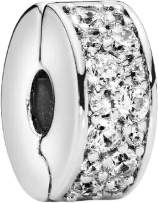 A close-up studio shot of a Pandora charm.