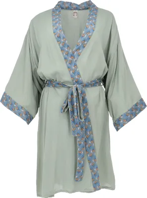 Produktbild von Kurzer Kimono, Boho Kimonomantel - Pistazie, Damen, Grün, Polyester, Kimono